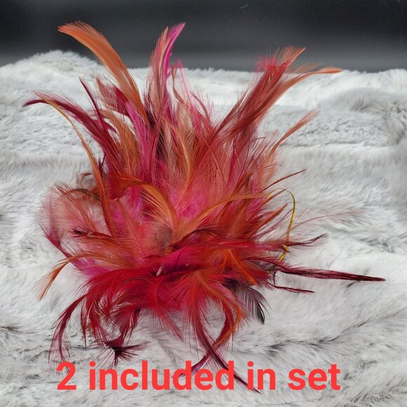 Pink Feathers Christmas Ornaments, Set of 7 - Picture 4 of 8